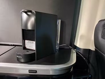 Modified Nespresso capsule coffee machine for our 230V inverter in the Marco Polo and other camping vehicles (approx. 720 watts max.)