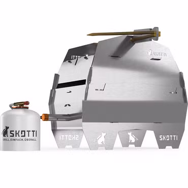 Lid for SKOTTI grill, stainless steel plug-in, oven/toast function +windscreen