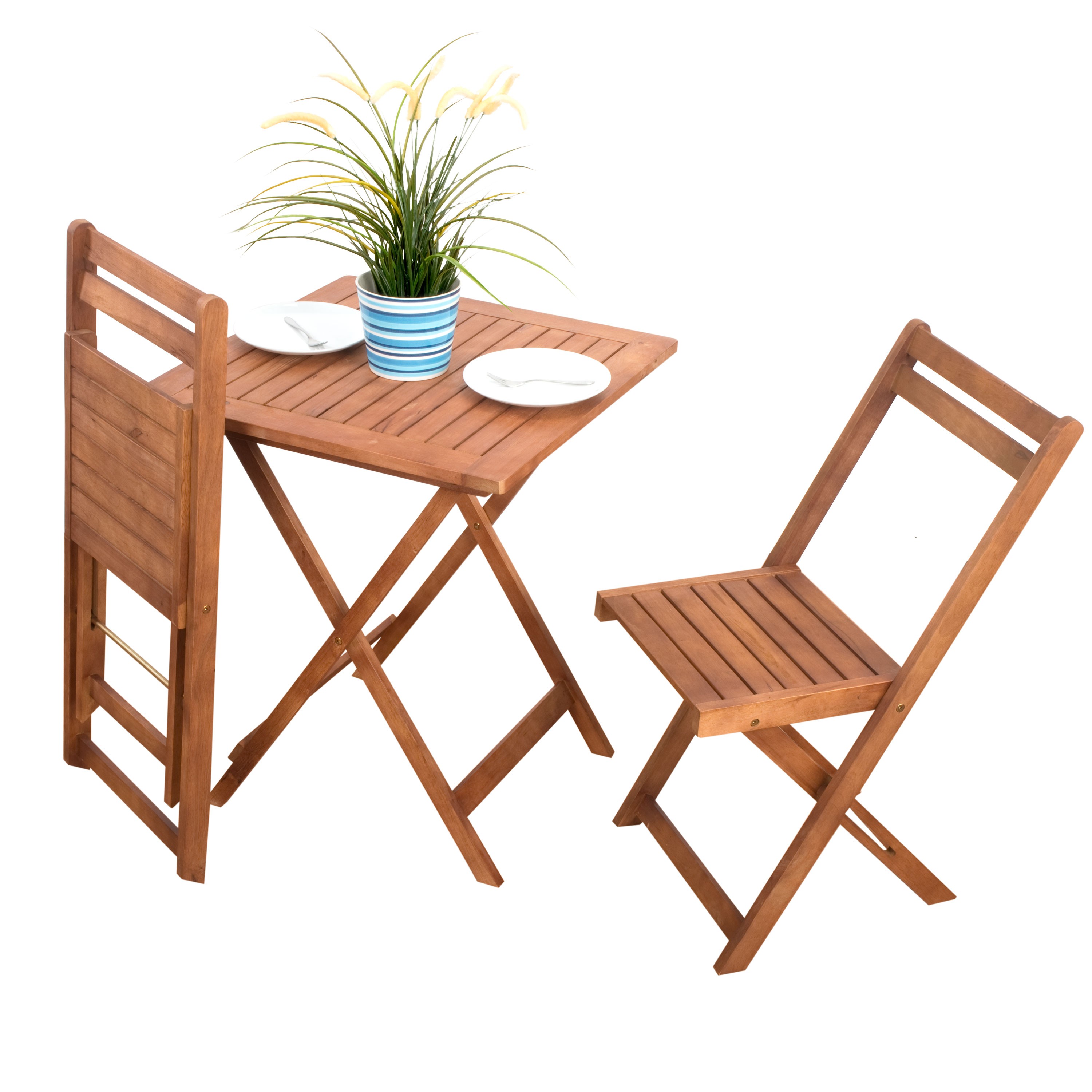 7-tlg Holz Gartenmöbel Günstig 2+1 XL Akazie orange