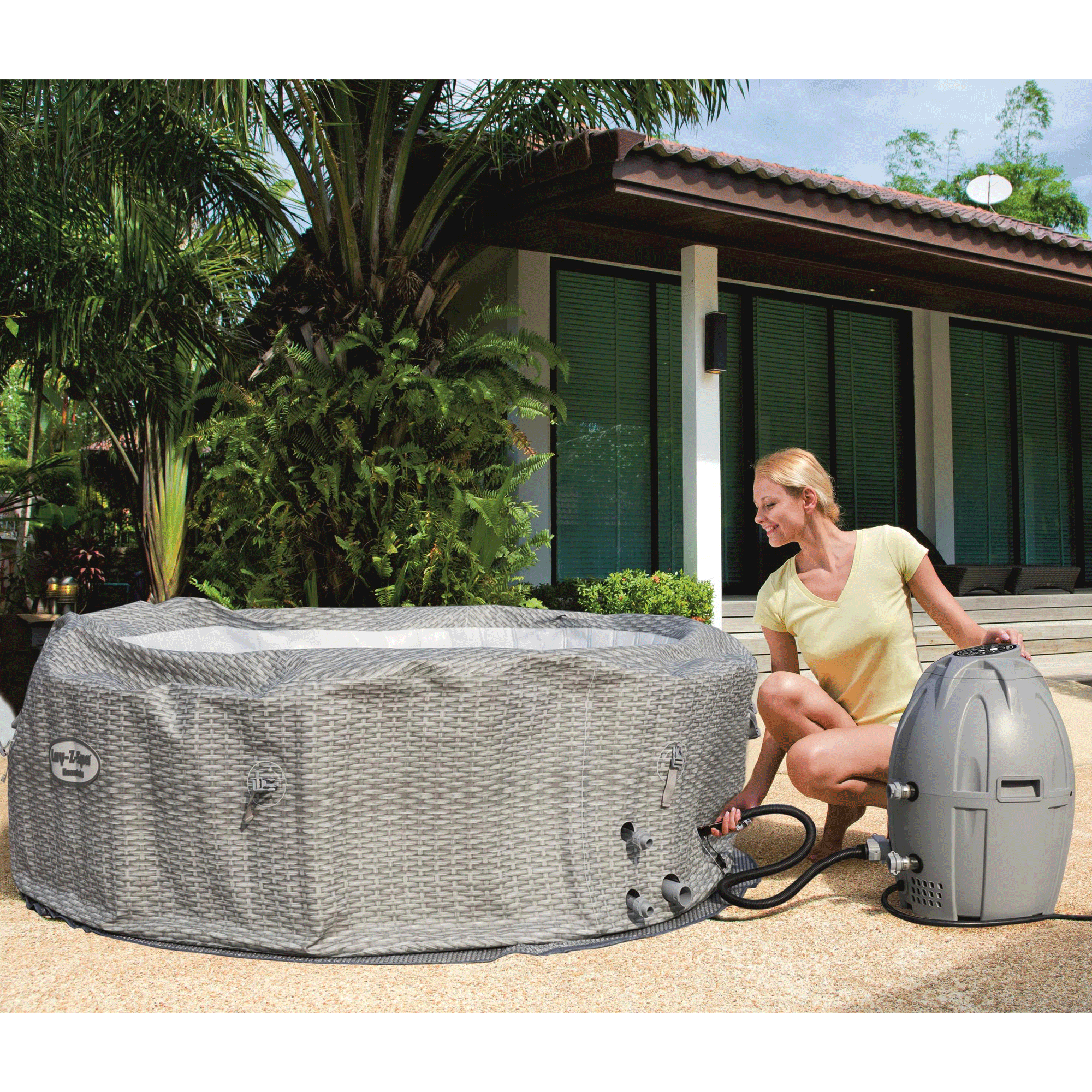 Bestway LayZ Spa Honolulu AirJet Whirlpool aufblasbar Pool rund Massage Heizung eBay