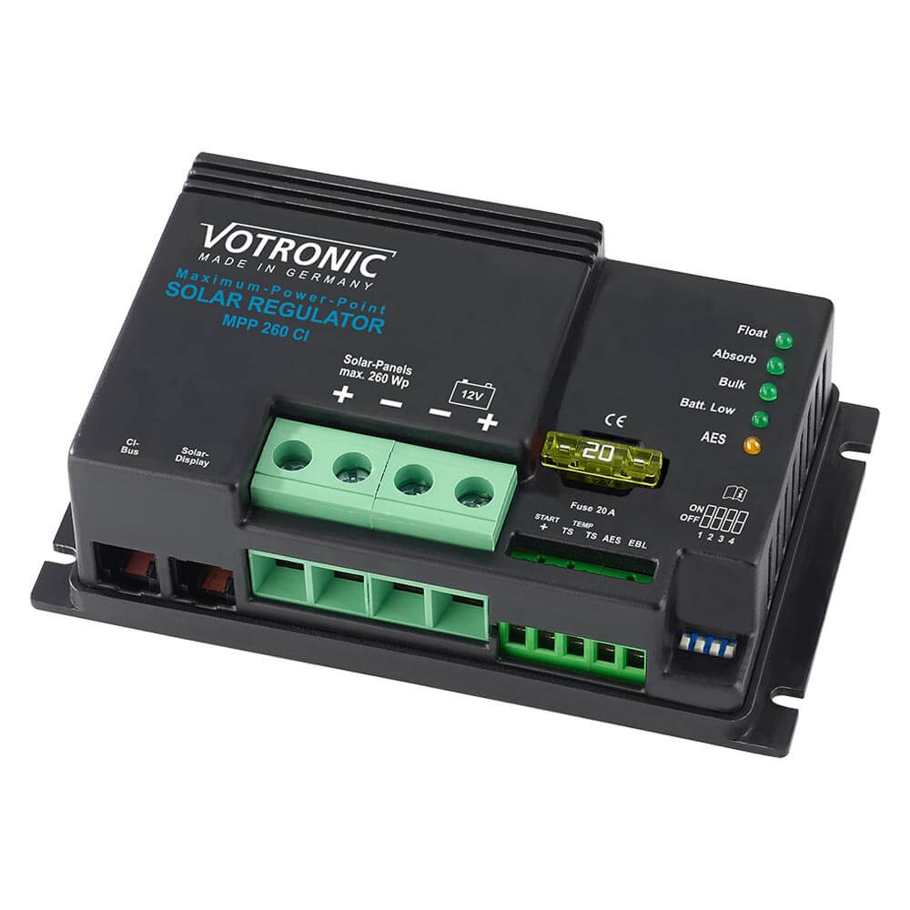 Votronic 260W MPPT Solarladeregler MPP 260 CI - 0% MwSt. (Angebot gemäß §12 Abs.3 USTG) mit 18,5A  + 1A Ladestrom für 12V, max. Eingang 60V DC, Duo Digital, 1717
