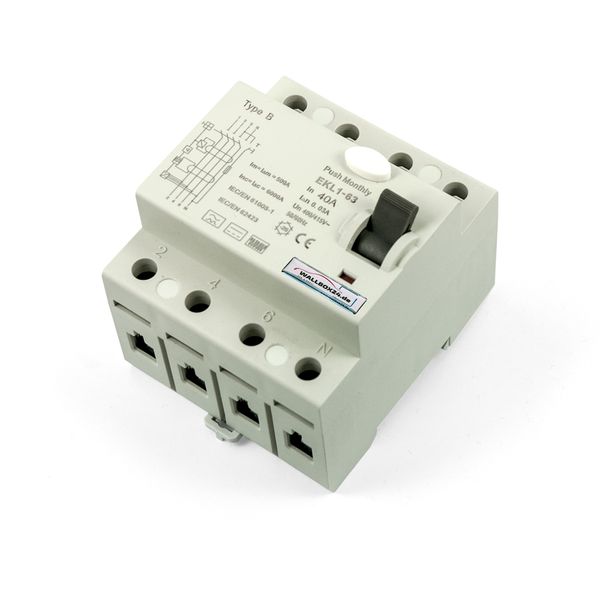 Wallbox24 FI Schutzschalter 4-pol. 63A RCCB Typ B für die Elektromobilität Wallbox24 FI Schutzschalter 4-pol. 63A RCCB Typ B für die Elektromobilität