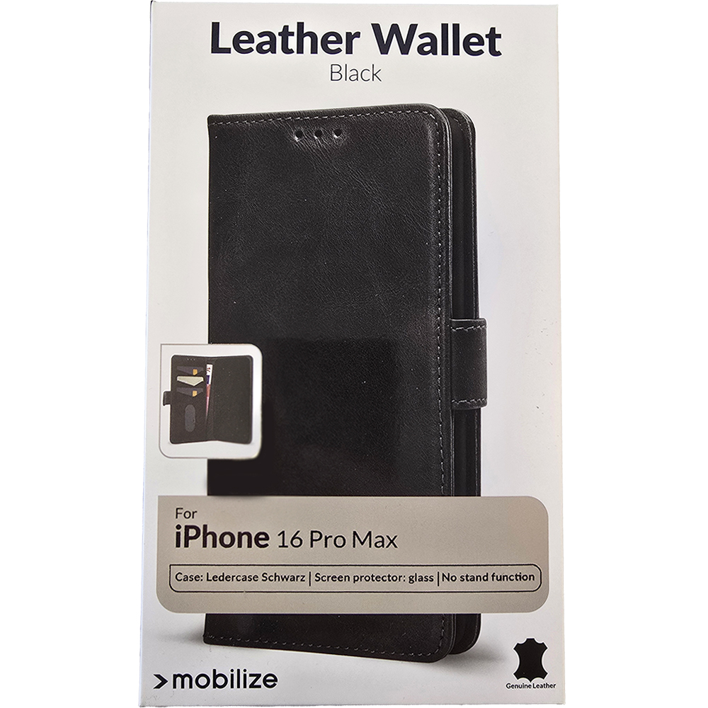 Mobilize iPhone 16 Pro Max Leder Wallet Case Hülle Klapphülle Schwarz Neu Mobilize iPhone 16 Pro Max Leder Wallet Case Hülle Klapphülle Schwarz Neu