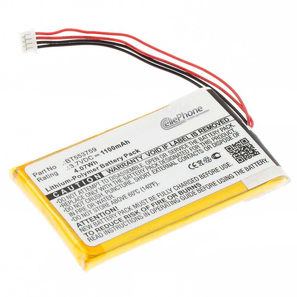 Batterie 1100mAh type BT553759 Pour Typhoon MyGuide 3100 | UK