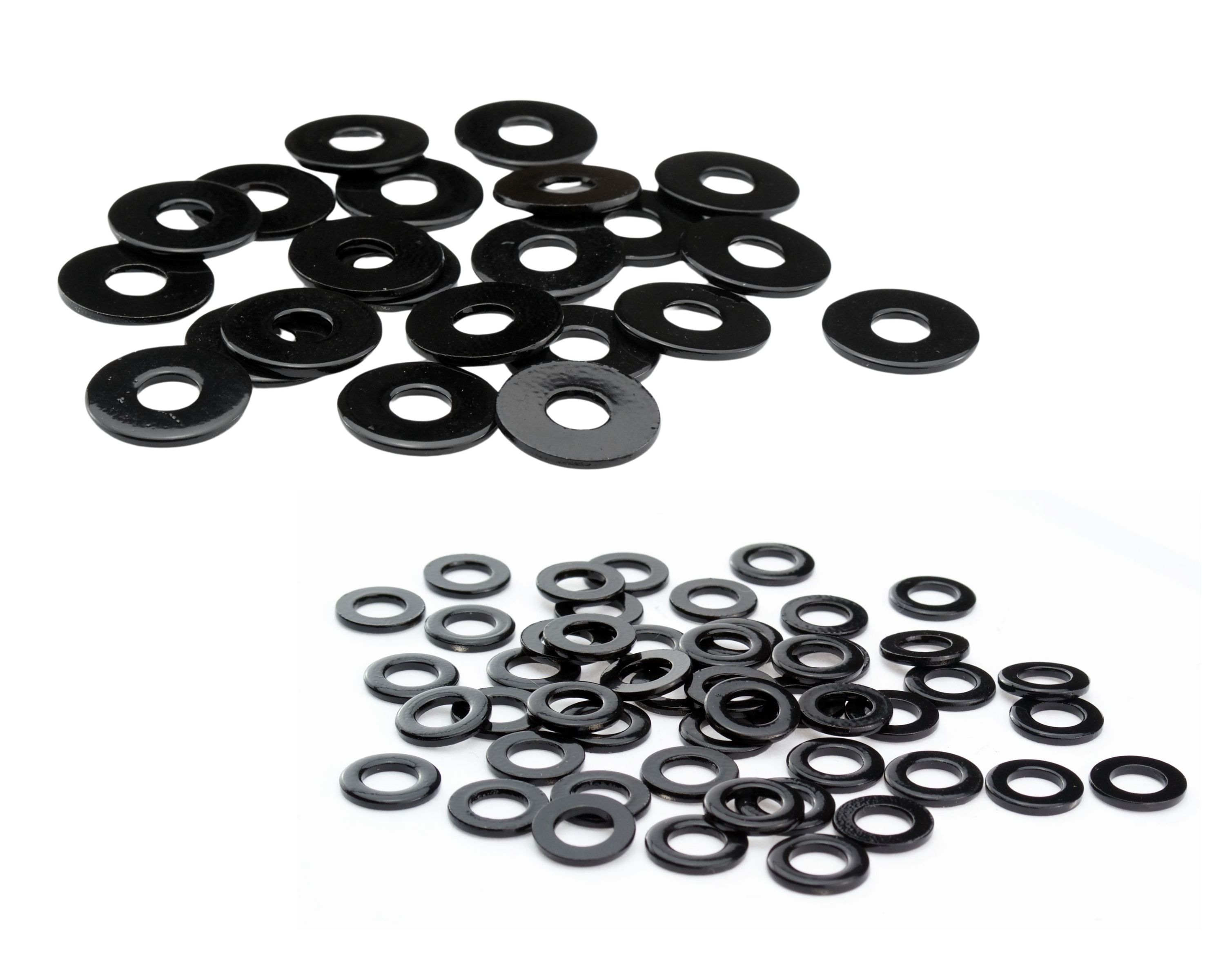 M5 M6 M8 Unterlegscheiben schwarz Edelstahl V2A Beilagscheibe DIN 125 9021 rostfrei A5,3 A6,4 A8,4 glänzend pulverbeschichtet 