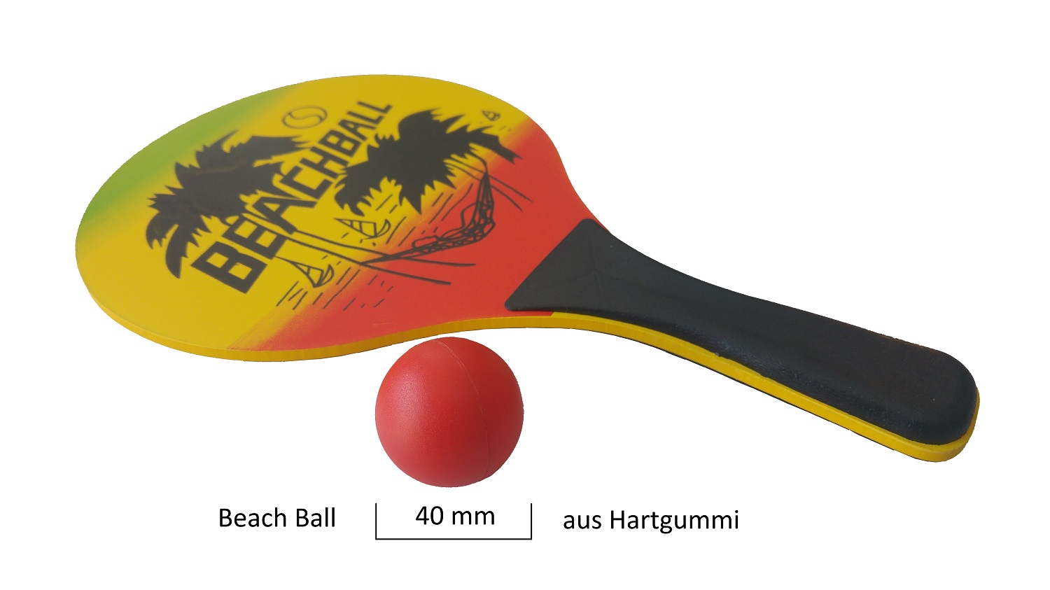 Paket] Beach-Ball Garten und Strandspiele Set Schläger aus Holz mit  Ersatzbällen | L.A. Sports Markenwelt