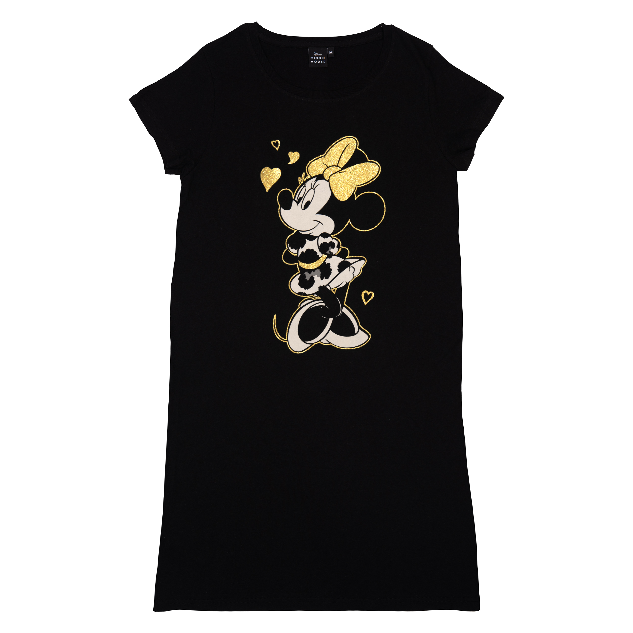 Disney Minnie Mouse T-Shirt für Damen - Oberteil Frauen Shirt Bigshirt  Oversize Top Schwarz 