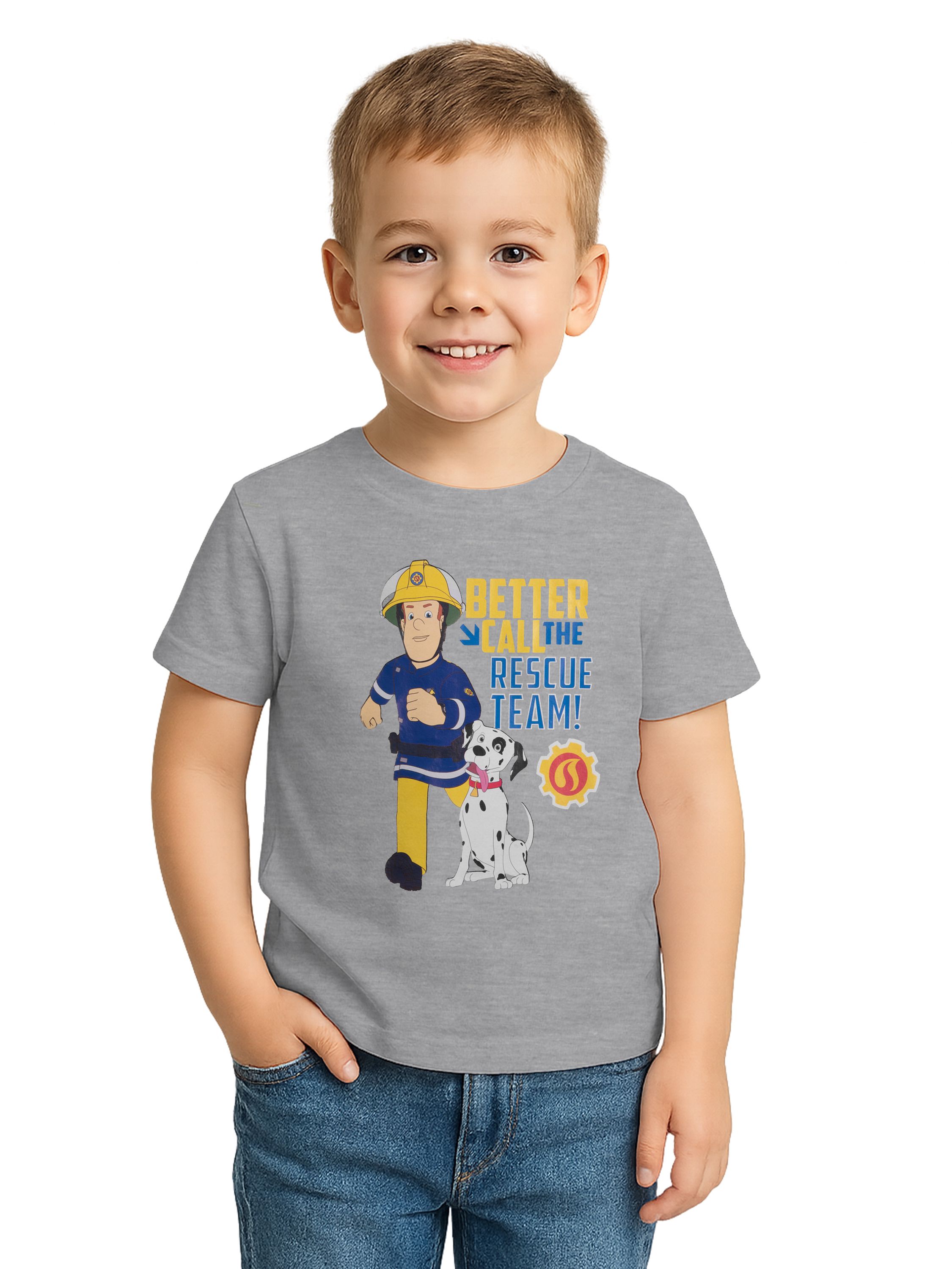 Maglietta Gioco Pompiere Per Bambini, Costume Carnevale Con Accessori Stampati, Unisex