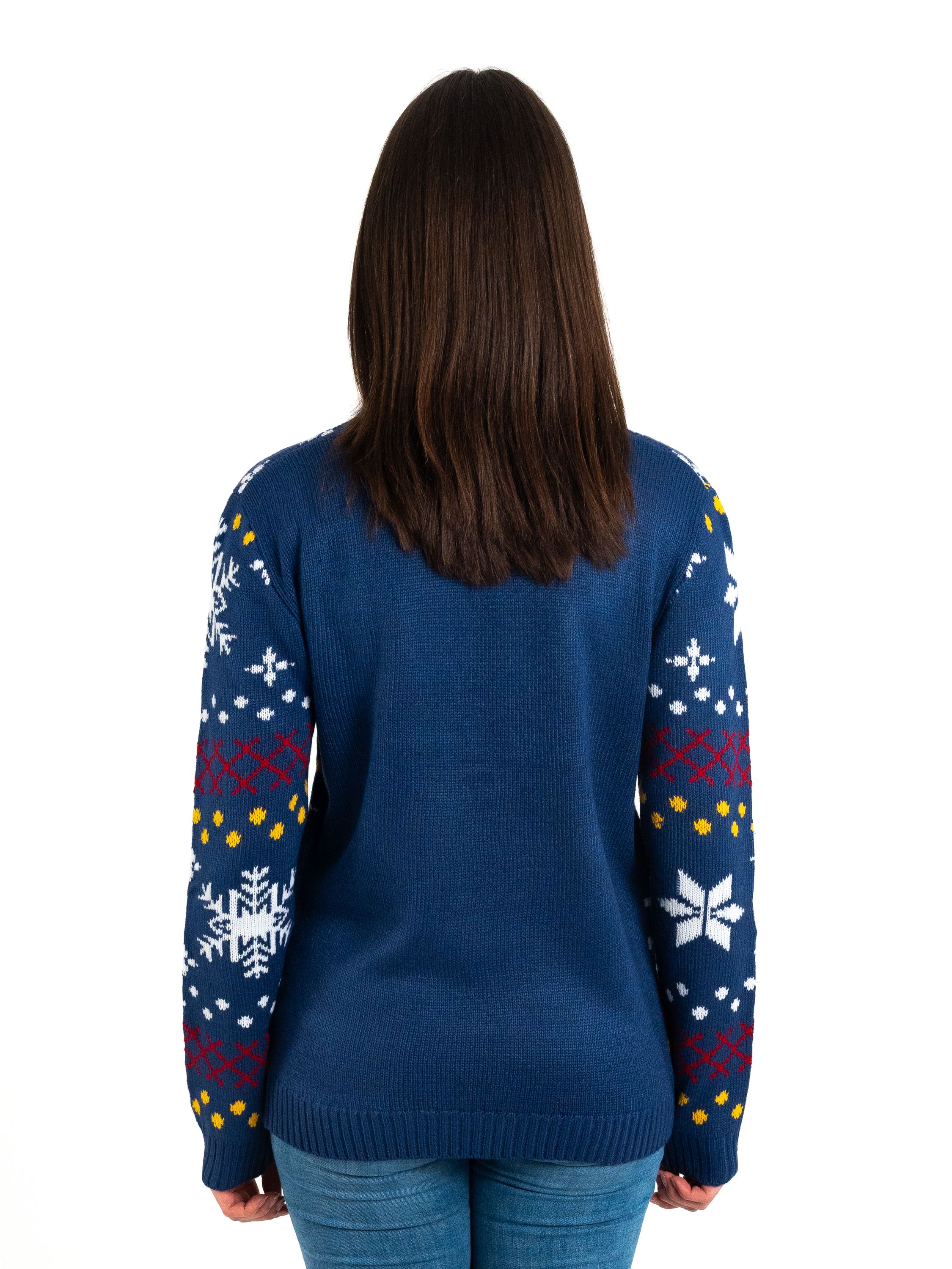 Bae - Cozy Sun - Donkerblauwe gebreide trui in alpaca wol met een