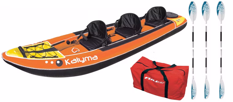 [Paket] Kalyma Trio mit 3 Paddeln aufblasbar Kajak BIC