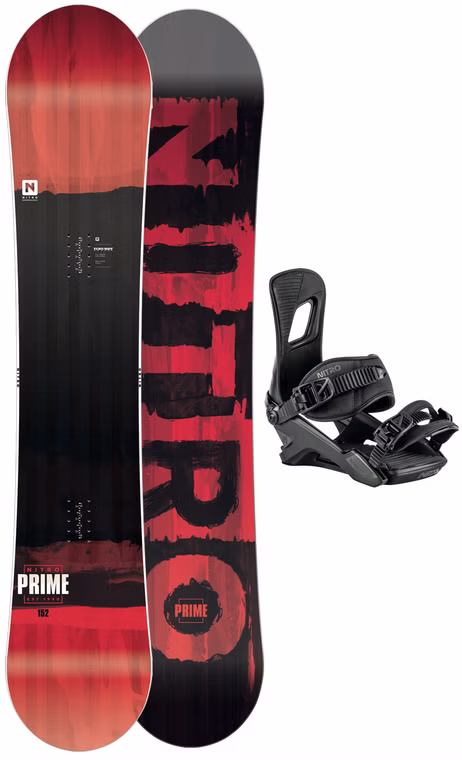 [Paket] Prime Wide Screen + Rambler L Snowboard mit Bindung Nitro 2020 156