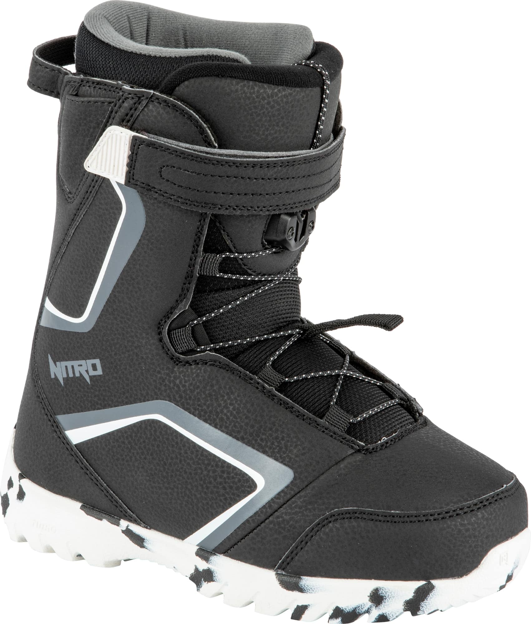 Nitro Droid QLS Blk-Wht-Charcoal Kinder Snowboardboot 24 Kids