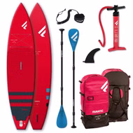 SUP Set Ray Air red Board, Pure Paddel und Leash Fanatic 2022 11'6''