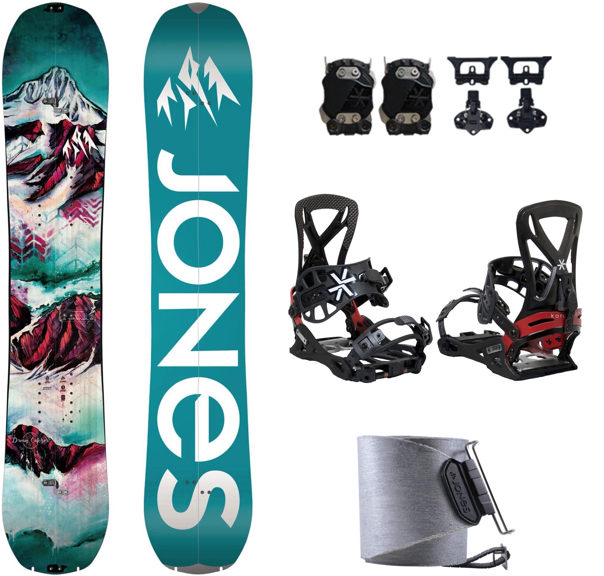 Splitboard Set Jones Dream Catcher, Karakoram Grizzly, Felle 22
