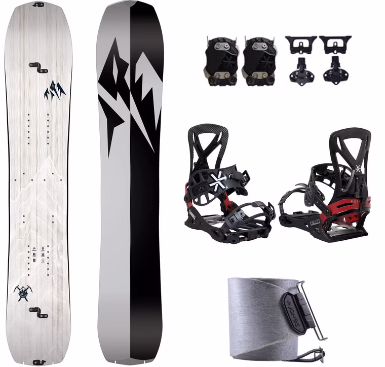 [Paket] Splitboard Set Jones Solution Wide + Karakoram Grizzly + Felle 2022 159