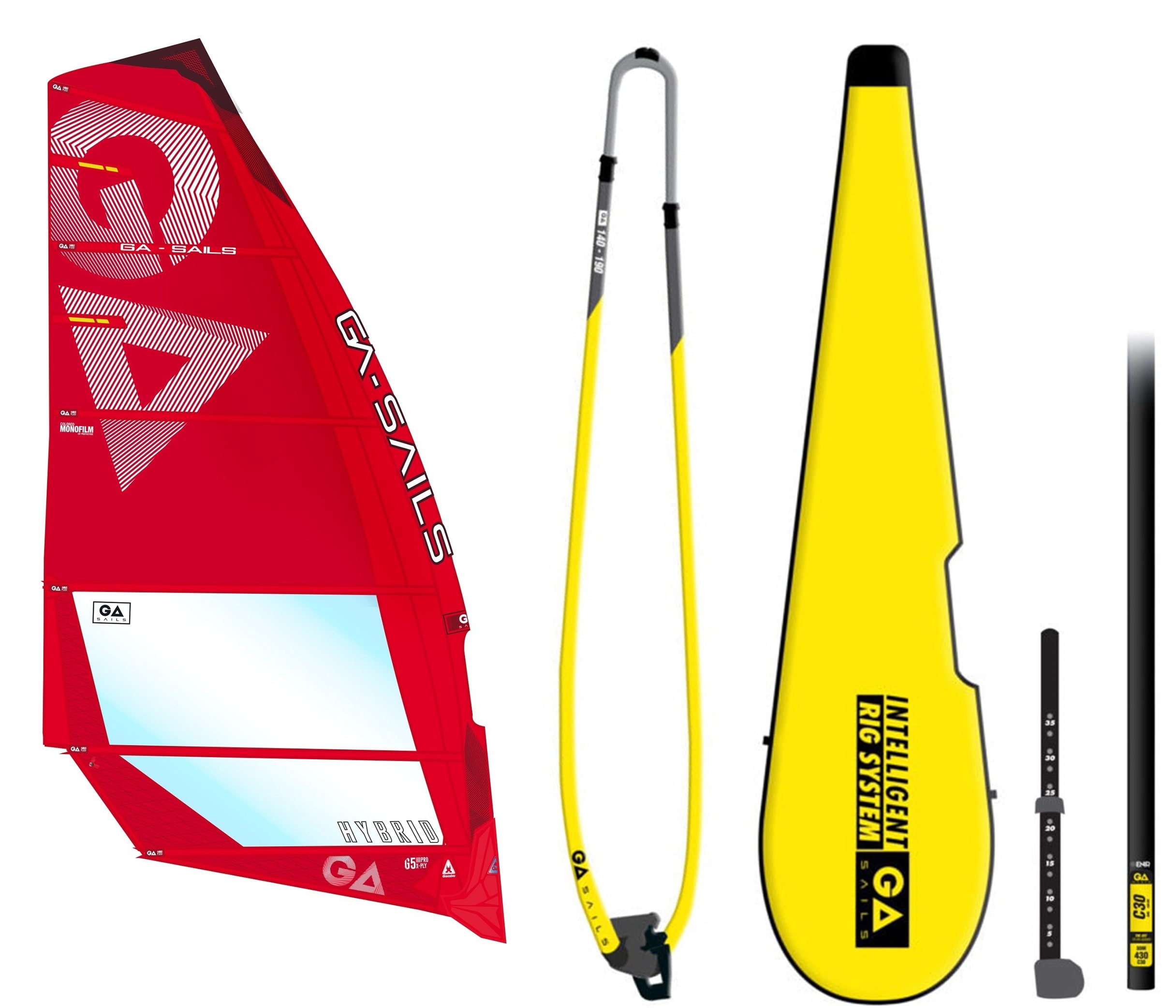 GA Hybrid Windsurf Rigg 22 Gaastra Komplett Rig Mast Segel gabel