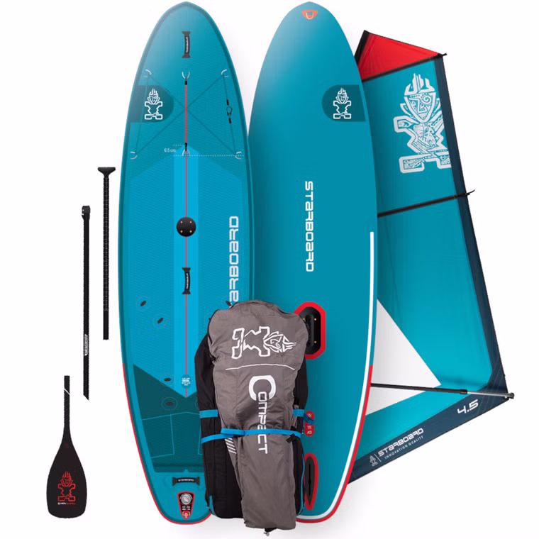 Waterman Package Windsup Igo mit Compact SUP Set Board aufblasbar Starboard 2025 5.5