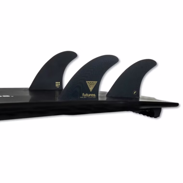 Thruster Fin Set Dark Arts Fiberglass L Fin futures 2025 Schwarz