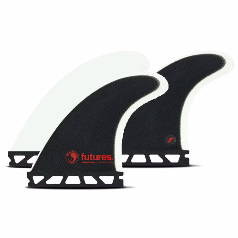 Thruster Fin Set Glenn Pang Fiberglass L Fin futures 2025 Schwarz