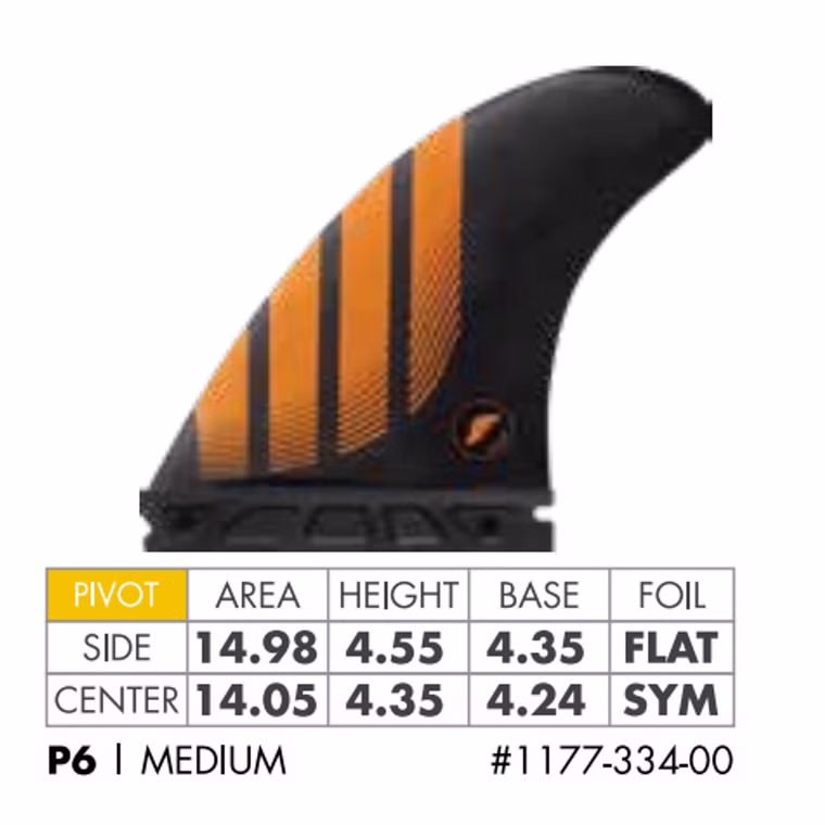 Thruster Fin Set P6 Alpha MEDIUM Fin futures 2025 Orange
