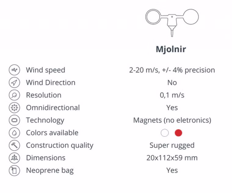 Vaavud Mjolnir für Smartphone Windmesser