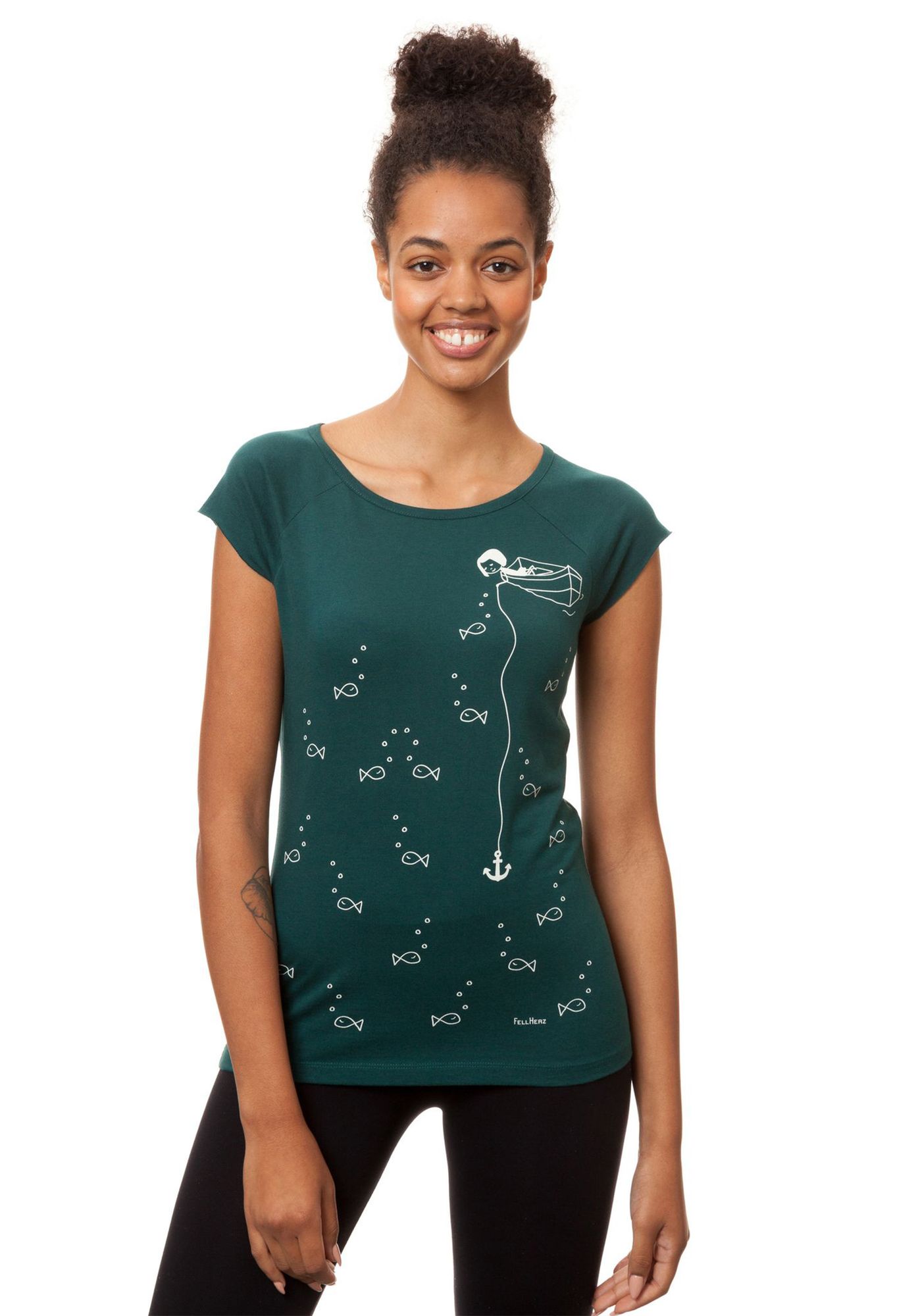 Cap Sleeve Ankermädl Deep Teal Cap Sleeve Ankermädl Deep Teal