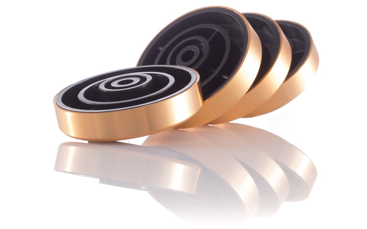 Hifi Lab Geräte Füße 40x12 Lautsprecher Füße Hifi Absorber Tuning Audio Gold 4x