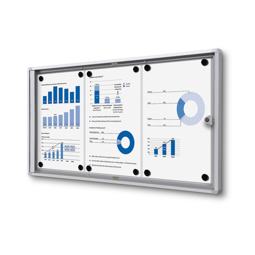 Schaukasten XS-Line 3 x DIN A4 Metallrückwand (vergrößert)
