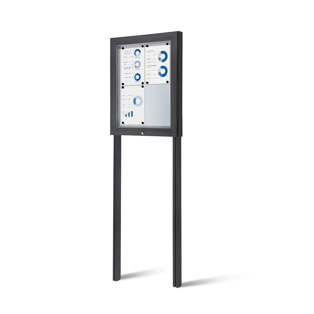 Schaukasten Z-Line LED 4 x DIN A4 für Speisekarten mit Standfuß