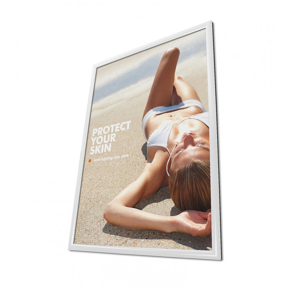 Klapprahmen CLASSIC DIN B1 70x100cm 25mm Profil weiß (vergrößert)