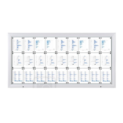 Schaukasten T-Line 27 x DIN A4 weiß (vergrößert)