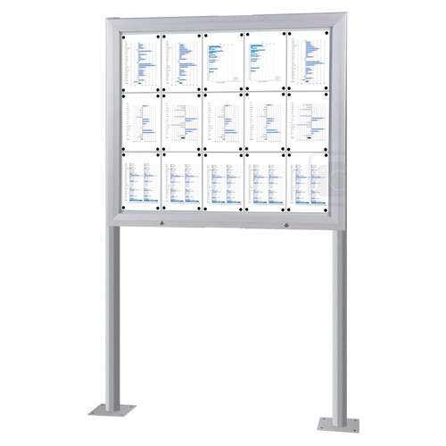 Schaukasten T-Line 15 x DIN A4 mit Ständern (Bodenmontage) (vergrößert)