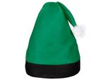 Weihnachtsmütze Nikolausmütze grün mit schwarzem Rand 42 Weihnachtsmütze Nikolausmütze grün mit schwarzem Rand 42