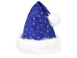 Weihnachtsmütze mit Pelzrand und glitzer blau Kinder 02a Weihnachtsmütze mit Pelzrand und glitzer blau Kinder 02a