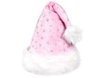 Weihnachtsmütze mit Pelzrand und Glitzer rosa wm-04 Weihnachtsmütze mit Pelzrand und Glitzer rosa wm-04