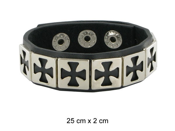 Bracelet gothique en cuir sangle en vrai cuir (LA-39) Bracelet gothique en cuir sangle en vrai cuir (LA-39)