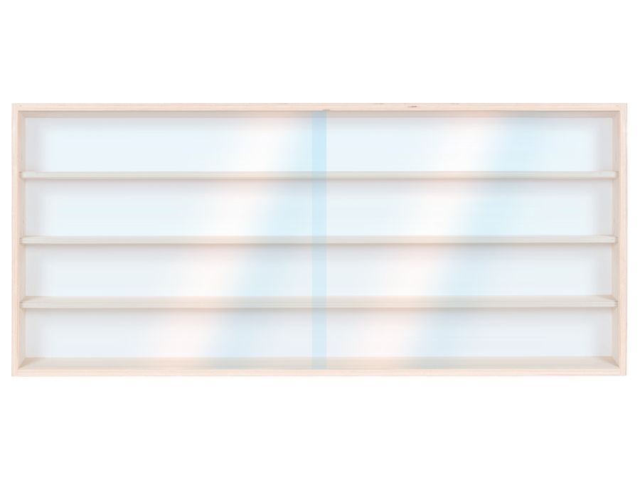 V110.4 Vitrine Spur HO & N, Regal H0 110 cm 4 Fächer