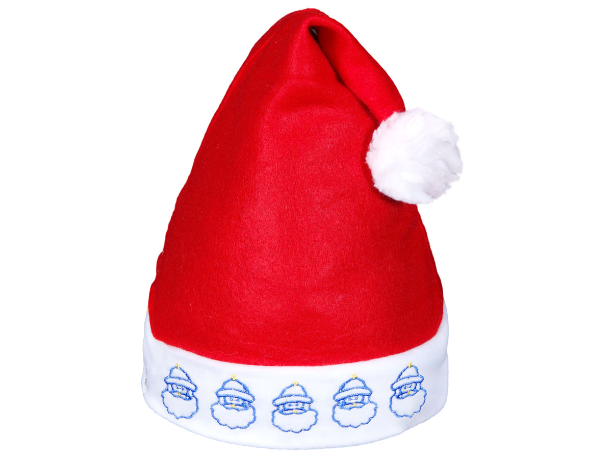 Bonnet de Noël lumineux pour adultes homme ou femme avec 5 têtes de pére noel bleus à LED clignotante lux très classe (wm-58) rouge avec bordure pompons blanc accessoire festif fêtes de fin d'année Bonnet de Noël lumineux pour adultes homme ou femme avec 5 têtes de pére noel bleus à LED clignotante lux très classe (wm-58) rouge avec bordure pompons blanc accessoire festif fêtes de fin d'année