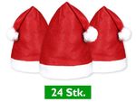 24 Stück Weihnachtsmützen Nikolausmützen mit Bommel 32 24 Stück Weihnachtsmützen Nikolausmützen mit Bommel 32