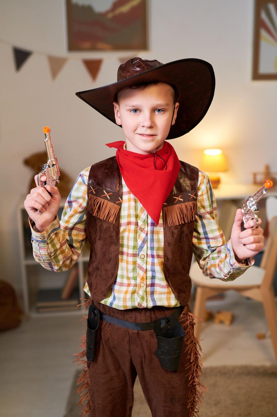 Brauner Sheriff Cowboy Hut für Kinder