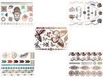 Alsino 5 Stück Einmal Tattoo Metallic Modeschmuck selbstklebend Einmaltattoos Set 3 Alsino 5 Stück Einmal Tattoo Metallic Modeschmuck selbstklebend Einmaltattoos Set 3