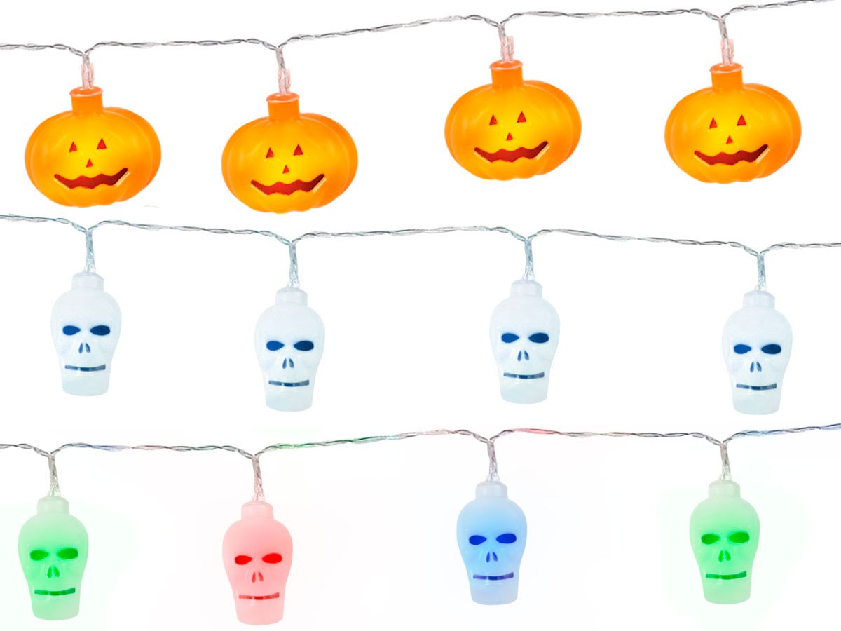LED Happy Halloween Girlande Kürbis Totenkopf Wimpelkette Banner Deko Horror Dekoration von Alsino LED Happy Halloween Girlande Kürbis Totenkopf Wimpelkette Banner Deko Horror Dekoration von Alsino