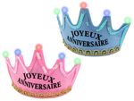 LED Party Krone mit 5 bunten LED Joyeux Anniversaire 16 x 9 cm von ALSINO LED Party Krone mit 5 bunten LED Joyeux Anniversaire 16 x 9 cm von ALSINO