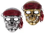 Totenkopf Maske silber gold mit Gummiband aus Plastik Skelett Piratenmaske von ALSINO Totenkopf Maske silber gold mit Gummiband aus Plastik Skelett Piratenmaske von ALSINO