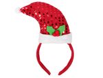 Pailletten Weihnachtshaarreif Nikolausmütze mit Haarreifen Pailletten Weihnachtshaarreif Nikolausmütze mit Haarreifen