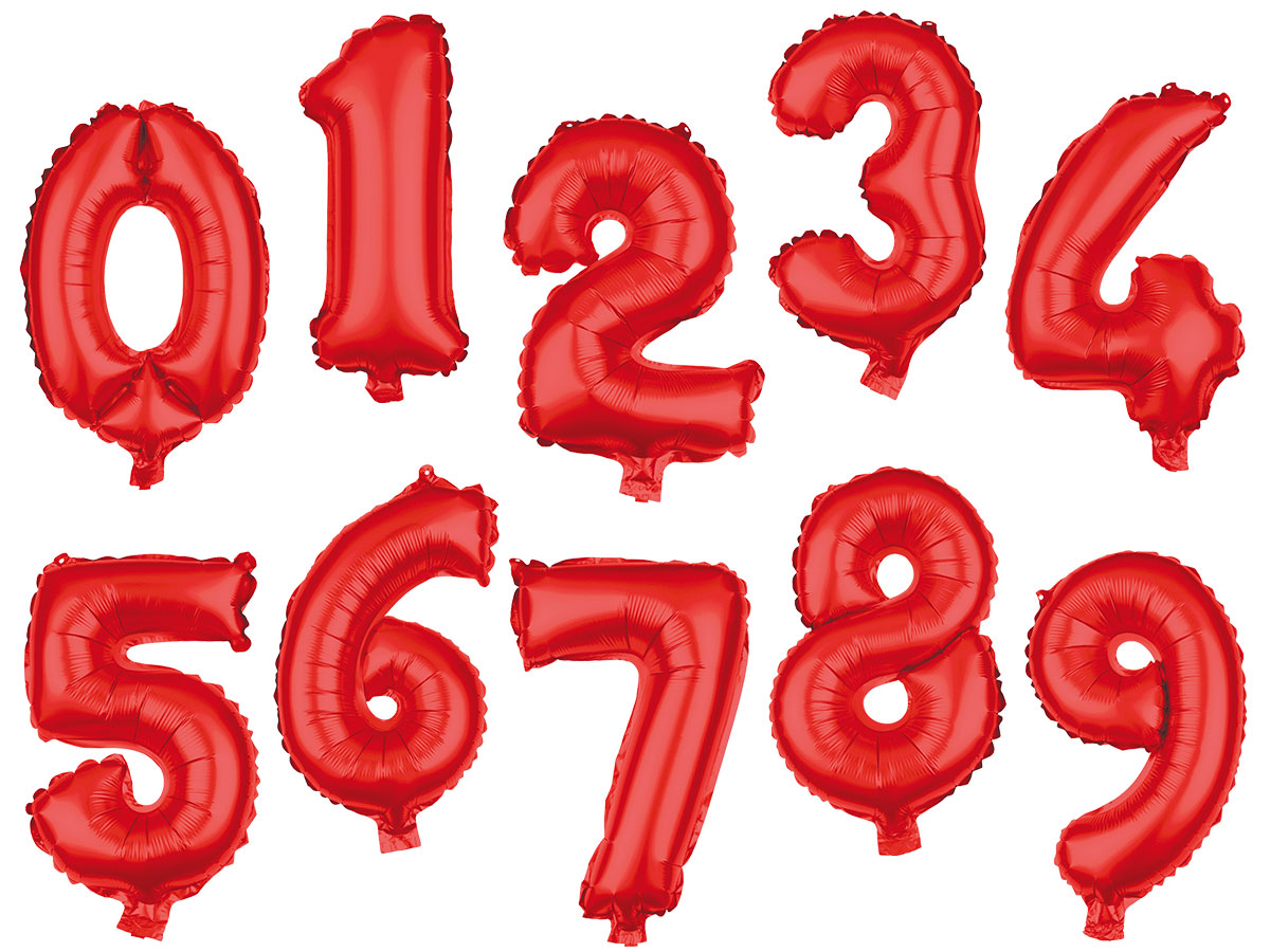 XXL Luftballon Heliumballon Ziffern 09 rot 80 cm trendmaus.de