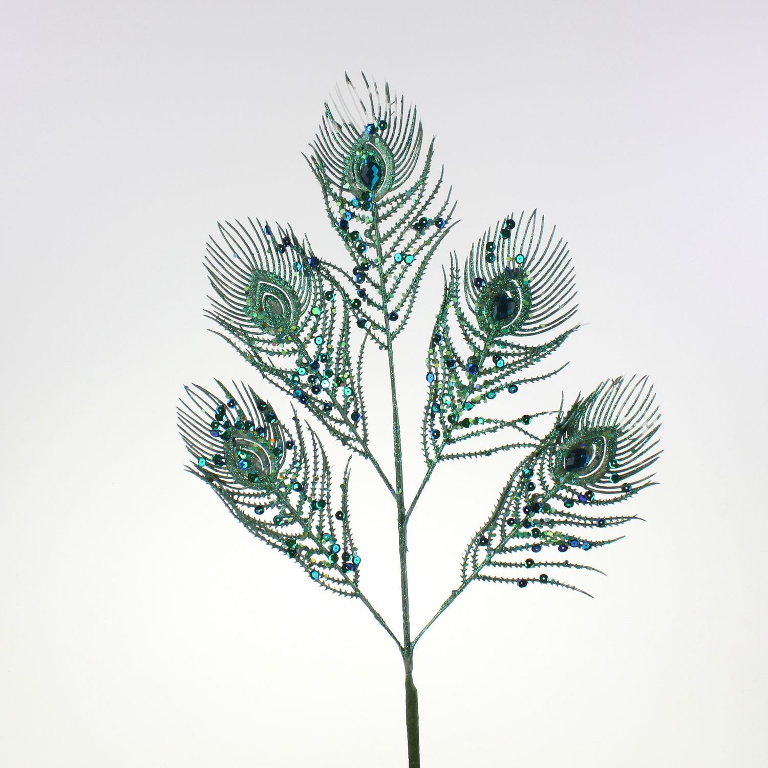 Dekozweig Pfauenfeder, grn Kunststoff/Papier/Metall, L. 70 cm | Flowerbox  Pro Floristikbedarf Onlineshop (vormals Blumenzentrale)