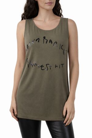 Diesel T-WEY-R Maglietta TOP Damen Olivgrün