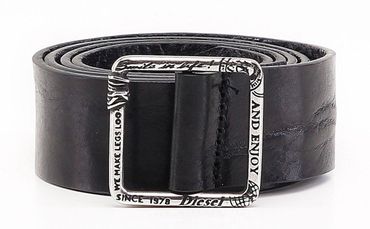 Diesel BISATE CINTURA Belt Gürtel Echtleder Schwarz