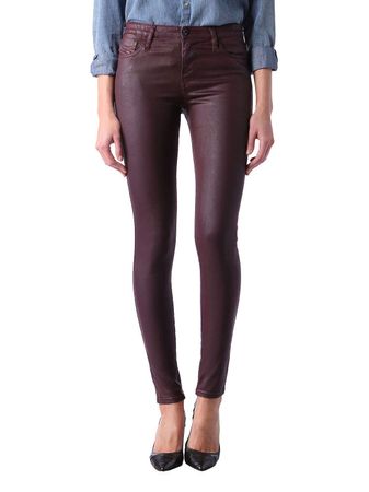 Diesel Skinzee 0662E Damen Jeans Skinny Burgundy